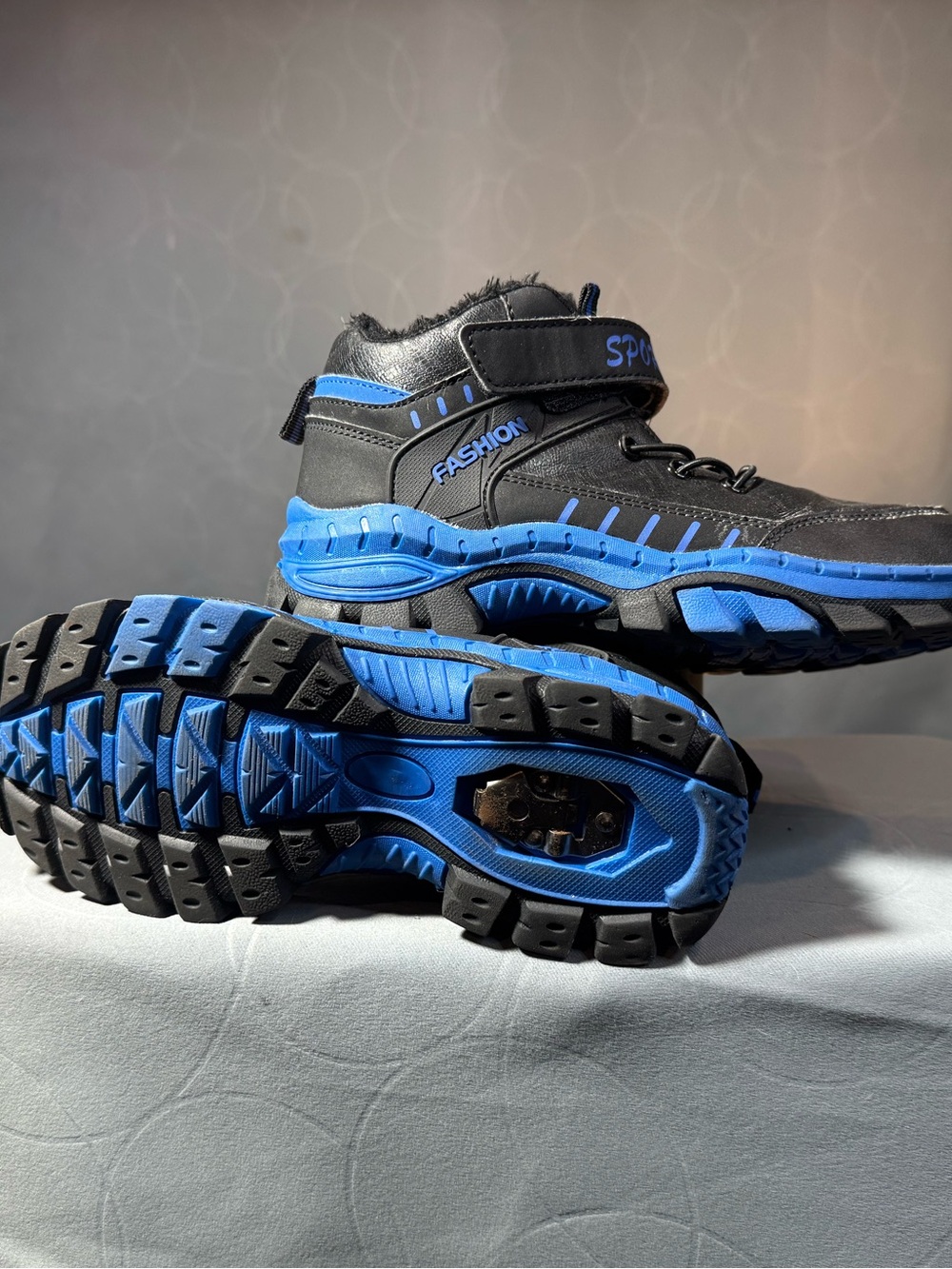 Kids' Black & Blue Faux-Fur Lined Winter Boots — 'Sport Fashion'